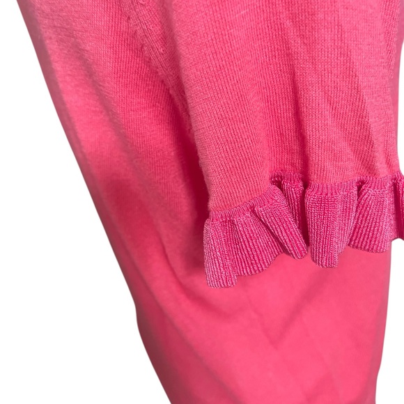 Kate Spade Hot Pink Daisy Collar Short Sleeve Medium Lightweight Silk Blend - Picture 2 of 12